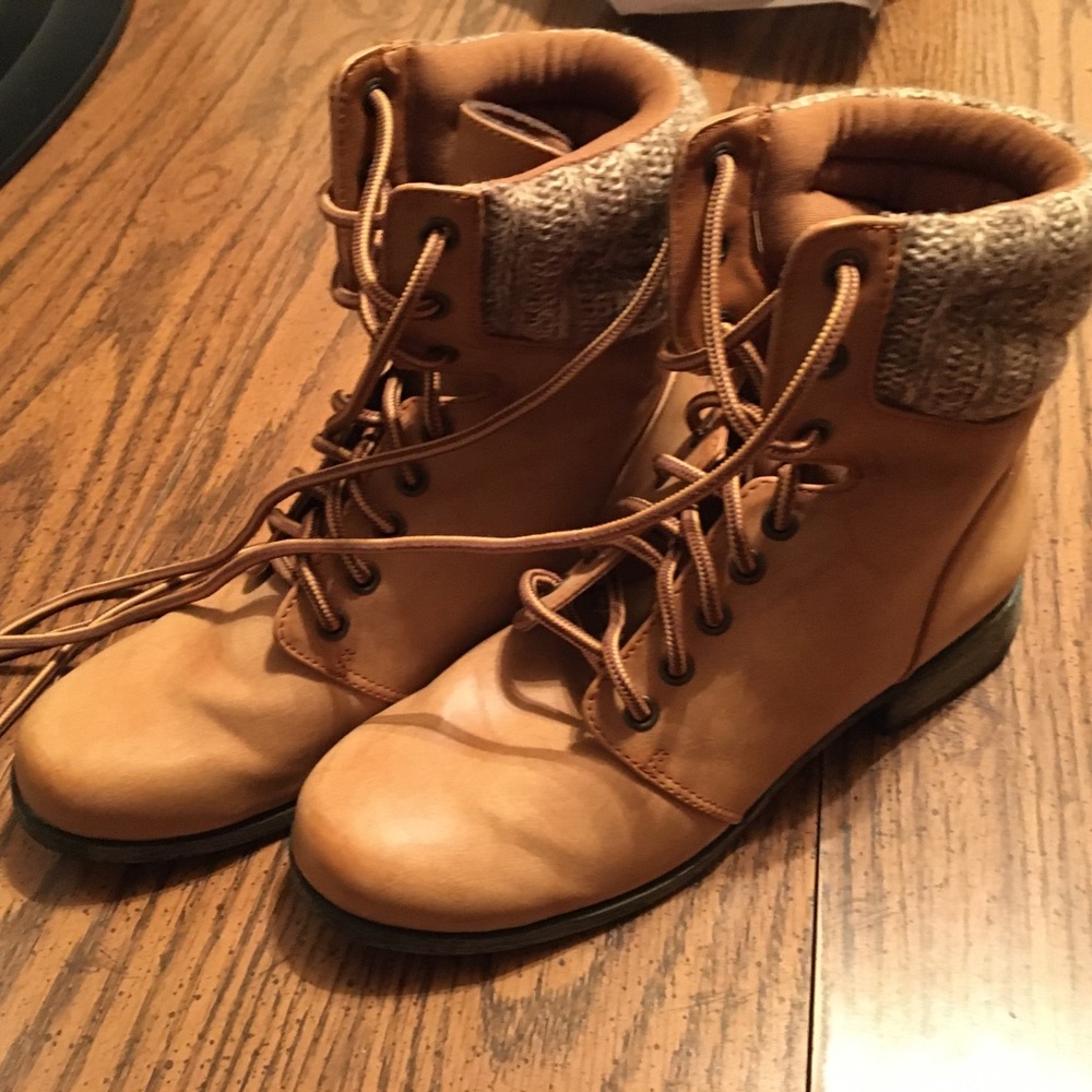 Tan Boots with Sweater Top